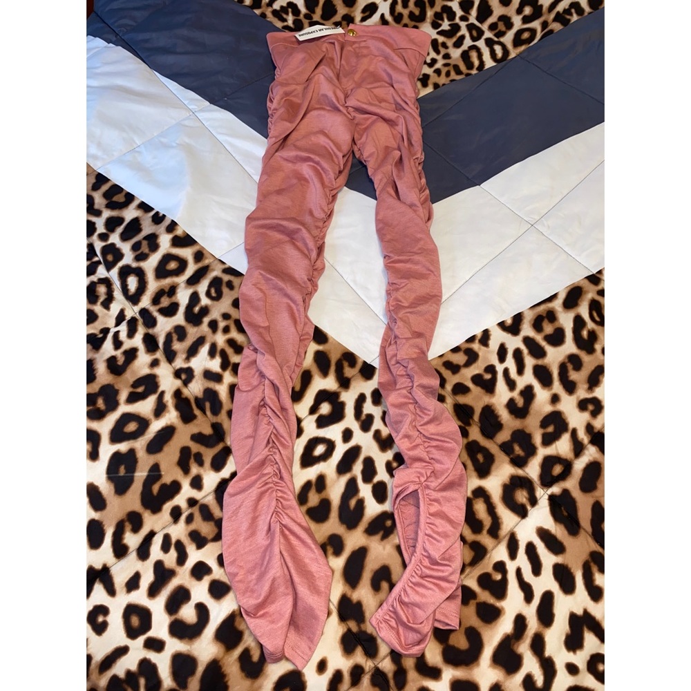 Irregular Exposure Ruched Wing Pant Mauve